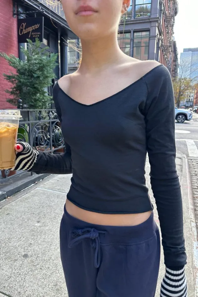 Brandy Melville Tops Mayson VNeck Top Black 8211 Women