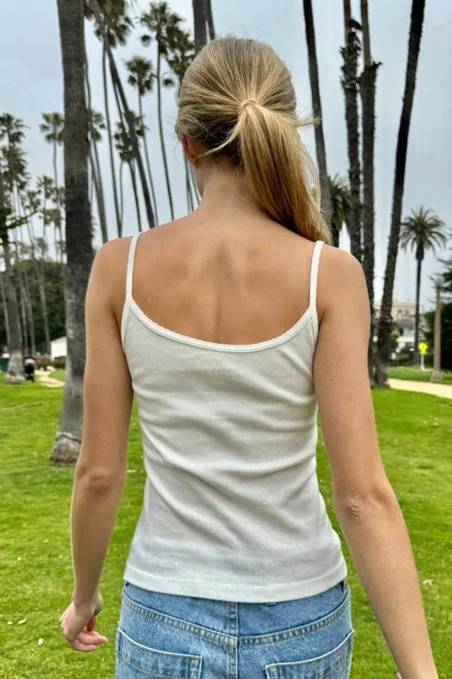 Brandy Melville Tops Skylar Scalloped Tank White 8211 Women