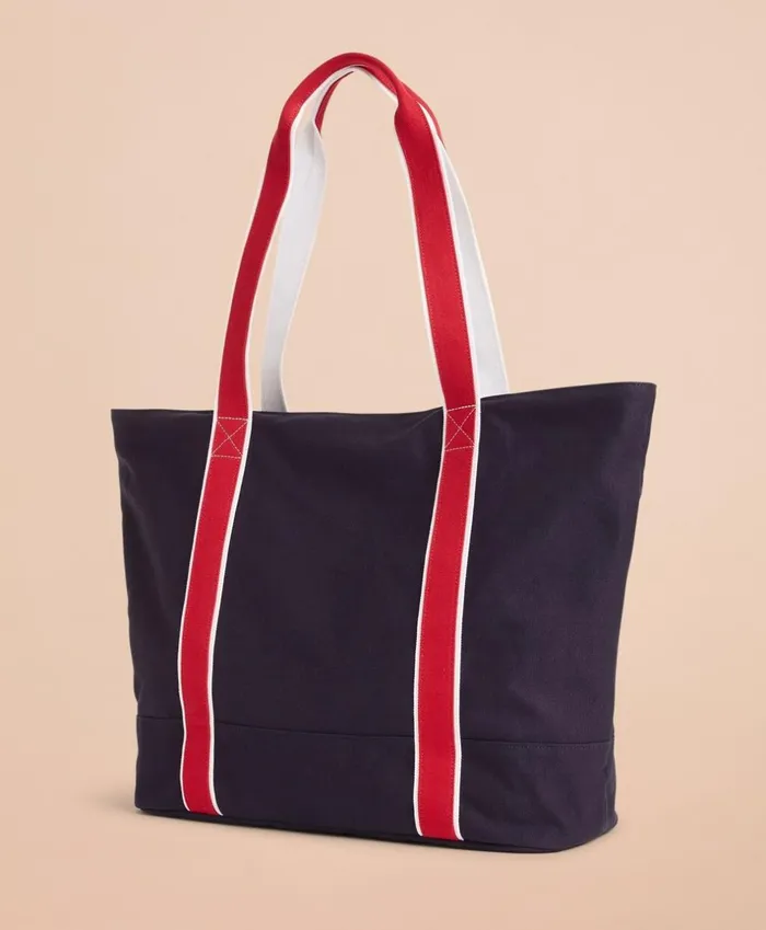 Brooks Brothers Briefcases and Luggage Red Fleece NYC Large Canvas Tote Bag Navy 8211 Men