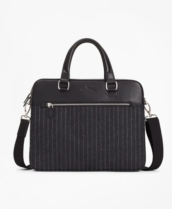 Brooks Brothers Briefcases and Luggage Wool Stripe Briefcase Charcoal 8211 Men Brooks Brothers Briefcases and Luggage Wool Stripe Briefcase Charcoal 8211 Men