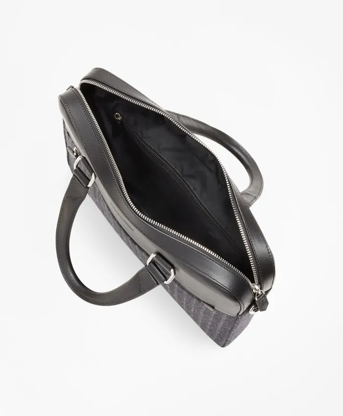 Brooks Brothers Briefcases and Luggage Wool Stripe Briefcase Charcoal 8211 Men Brooks Brothers Briefcases and Luggage Wool Stripe Briefcase Charcoal 8211 Men