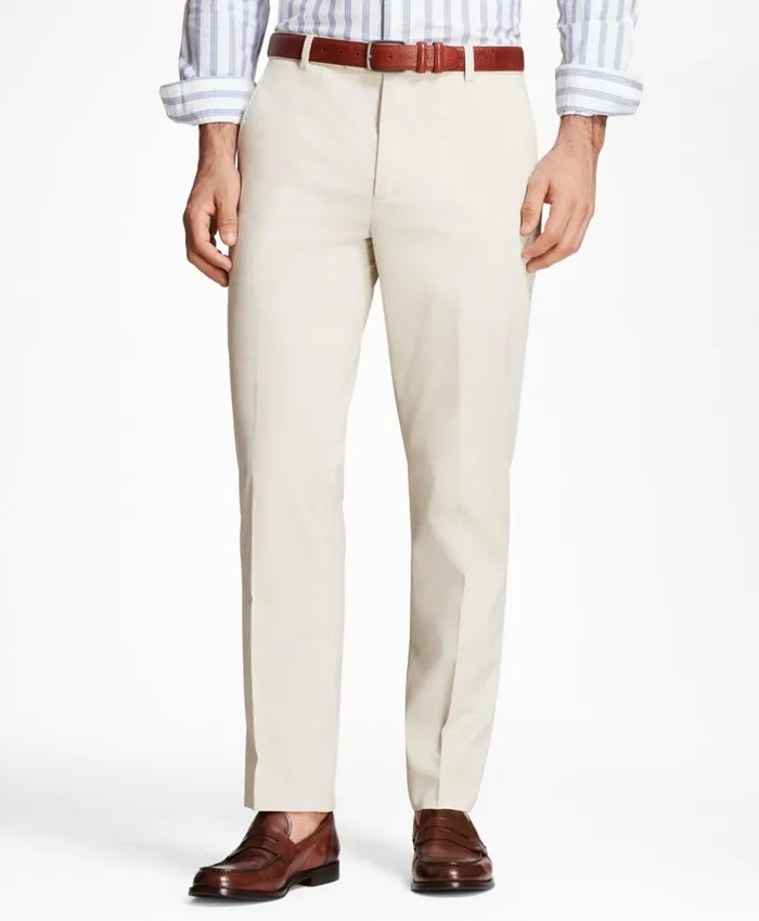 Brooks Brothers Casual Pants Milano Fit Supima Cotton Poplin Stretch Chino Pants Oatmeal 8211 Men