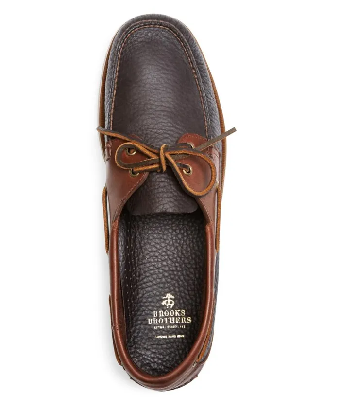 Brooks Brothers Dress and Casual Shoes Contrasting Leather Boat Shoes Dark Brown 8211 Men Brooks Brothers Dress and Casual Shoes Contrasting Leather Boat Shoes Dark Brown 8211 Men