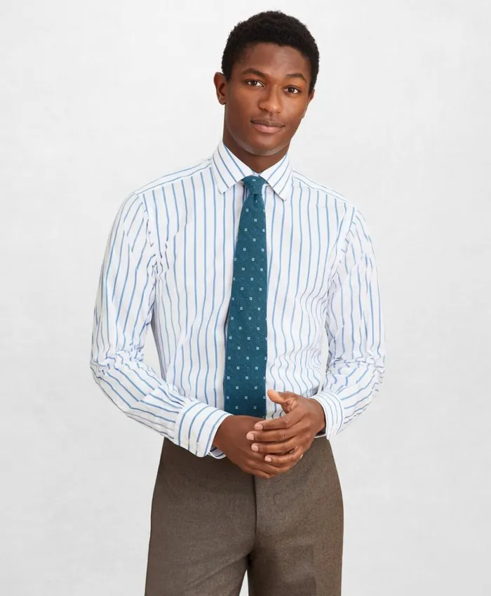 Brooks Brothers Dress Shirts Golden Fleece Regent Fitted Dress Shirt English Collar Bold Stripe White 8211 Men Brooks Brothers Dress Shirts Golden Fleece Regent Fitted Dress Shirt English Collar Bold Stripe White 8211 Men