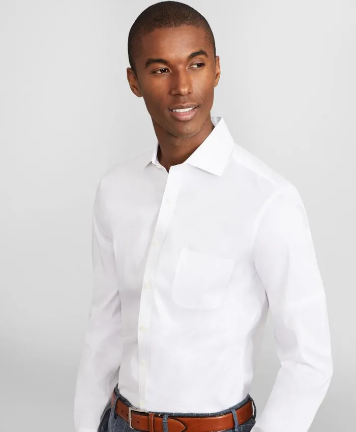 Brooks Brothers Dress Shirts Milano Slim Fit Dress Shirt Performance NonIron With COOLMAX English Spread Collar Broadcloth White 8211 Men Brooks Brothers Dress Shirts Milano Slim Fit Dress Shirt Performance NonIron With COOLMAX English Spread Collar Broadcloth White 8211 Men