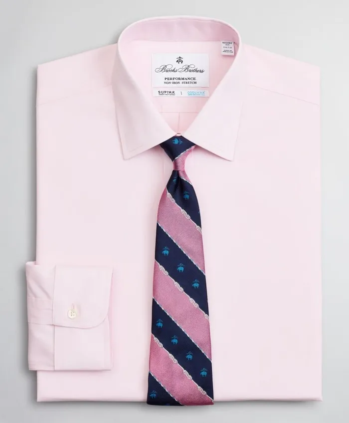 Brooks Brothers Dress Shirts Regent Fitted Dress Shirt Performance NonIron With COOLMAX Ainsley Collar Twill Pink 8211 Men Brooks Brothers Dress Shirts Regent Fitted Dress Shirt Performance NonIron With COOLMAX Ainsley Collar Twill Pink 8211 Men