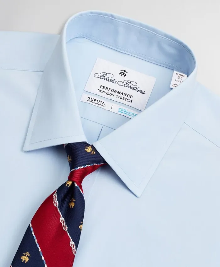 Brooks Brothers Dress Shirts Soho ExtraSlim Fit Dress Shirt Performance NonIron With COOLMAX Ainsley Collar Twill Light Blue 8211 Men Brooks Brothers Dress Shirts Soho ExtraSlim Fit Dress Shirt Performance NonIron With COOLMAX Ainsley Collar Twill Light Blue 8211 Men