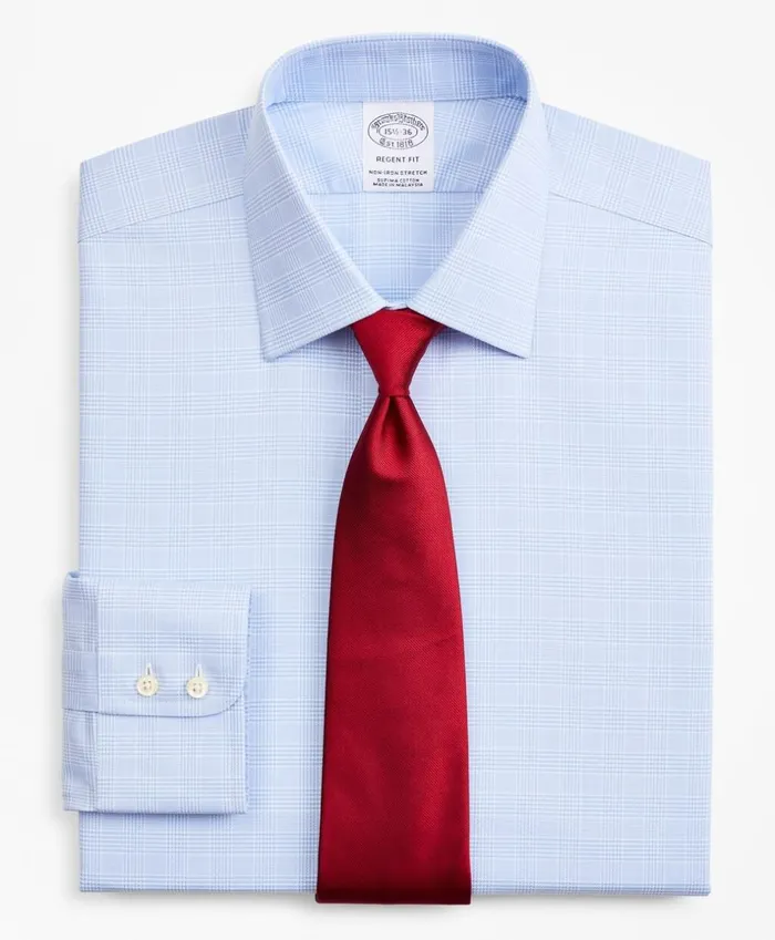 Brooks Brothers Dress Shirts Stretch Regent Fitted Dress Shirt NonIron Royal Oxford Ainsley Collar Glen Plaid Light Blue 8211 Men Brooks Brothers Dress Shirts Stretch Regent Fitted Dress Shirt NonIron Royal Oxford Ainsley Collar Glen Plaid Light Blue 8211 Men