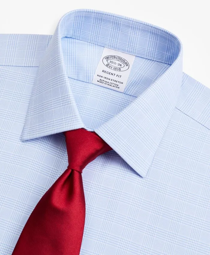 Brooks Brothers Dress Shirts Stretch Regent Fitted Dress Shirt NonIron Royal Oxford Ainsley Collar Glen Plaid Light Blue 8211 Men Brooks Brothers Dress Shirts Stretch Regent Fitted Dress Shirt NonIron Royal Oxford Ainsley Collar Glen Plaid Light Blue 8211 Men