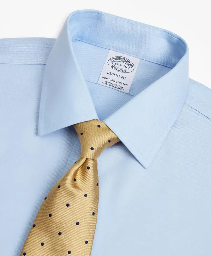 Brooks Brothers Dress Shirts Stretch Regent Fitted Dress Shirt NonIron Twill Ainsley Collar Light Blue 8211 Men Brooks Brothers Dress Shirts Stretch Regent Fitted Dress Shirt NonIron Twill Ainsley Collar Light Blue 8211 Men