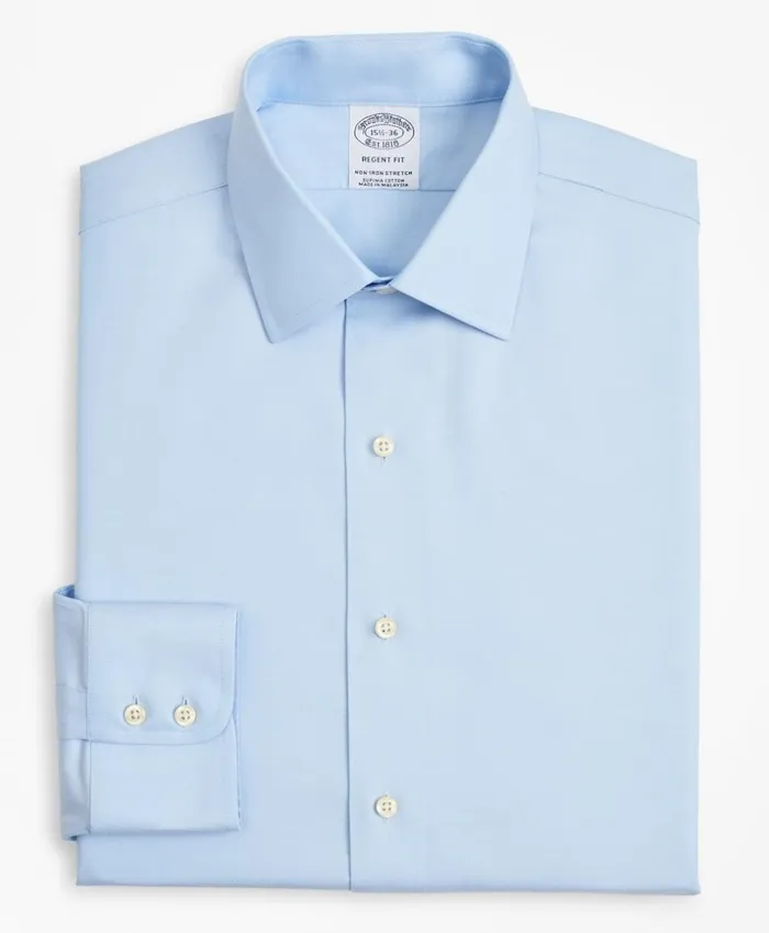 Brooks Brothers Dress Shirts Stretch Regent Fitted Dress Shirt NonIron Twill Ainsley Collar Light Blue 8211 Men Brooks Brothers Dress Shirts Stretch Regent Fitted Dress Shirt NonIron Twill Ainsley Collar Light Blue 8211 Men