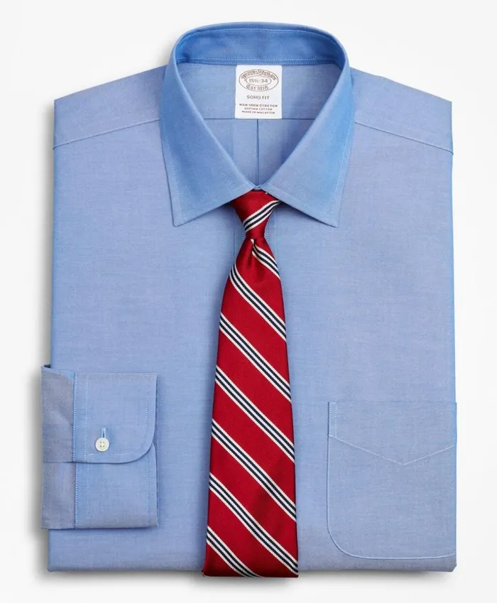 Brooks Brothers Dress Shirts Stretch Soho ExtraSlimFit Dress Shirt NonIron Pinpoint Ainsley Collar Blue 8211 Men Brooks Brothers Dress Shirts Stretch Soho ExtraSlimFit Dress Shirt NonIron Pinpoint Ainsley Collar Blue 8211 Men