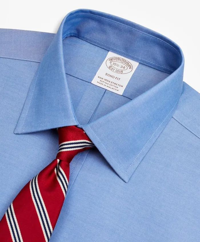 Brooks Brothers Dress Shirts Stretch Soho ExtraSlimFit Dress Shirt NonIron Pinpoint Ainsley Collar Blue 8211 Men Brooks Brothers Dress Shirts Stretch Soho ExtraSlimFit Dress Shirt NonIron Pinpoint Ainsley Collar Blue 8211 Men