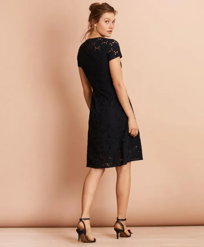 Brooks Brothers Dresses Floral Cotton Eyelet Dress Navy 8211 Women