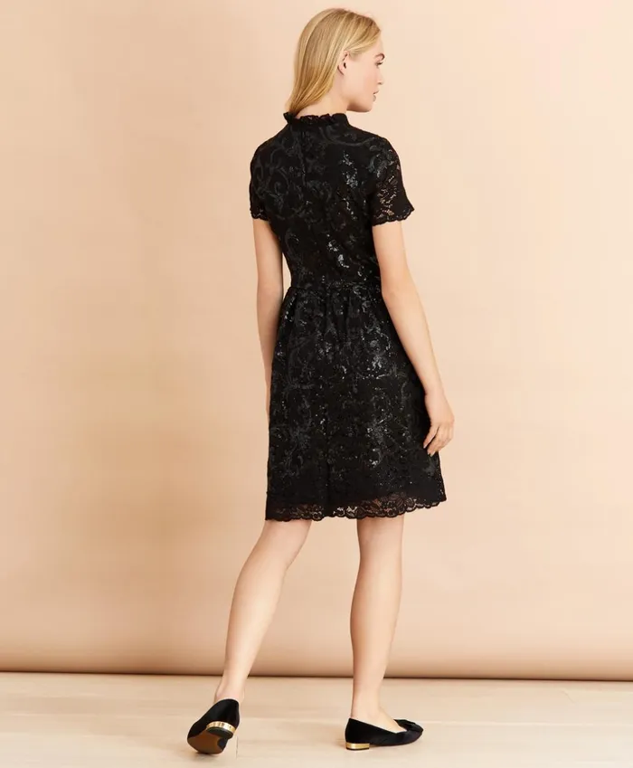 Brooks Brothers Dresses Sequined Lace Dress Black 8211 Women