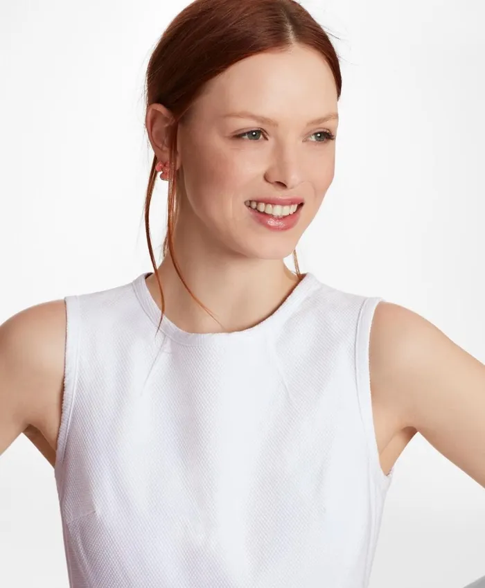 Brooks Brothers Dresses StretchCotton Jacquard Sheath White 8211 Women Brooks Brothers Dresses StretchCotton Jacquard Sheath White 8211 Women