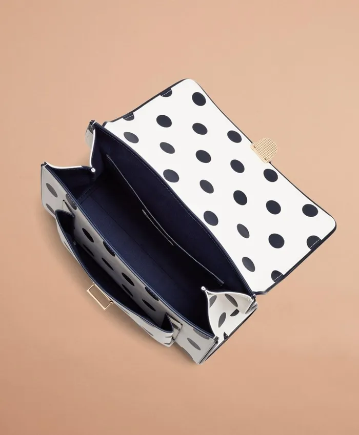 Brooks Brothers Handbags and Wallets PolkaDot Saffiano Leather Shoulder Bag Whiteblue 8211 Women Brooks Brothers Handbags and Wallets PolkaDot Saffiano Leather Shoulder Bag Whiteblue 8211 Women