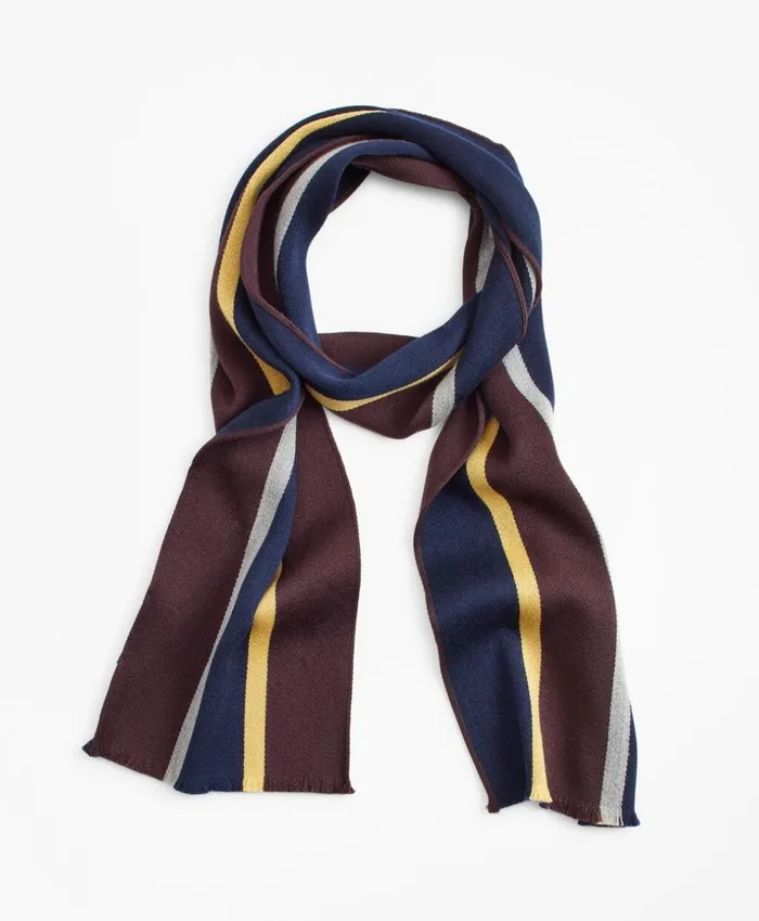 Brooks Brothers Hats Gloves and Scarves Rep Stripe Scarf Brown 8211 Men