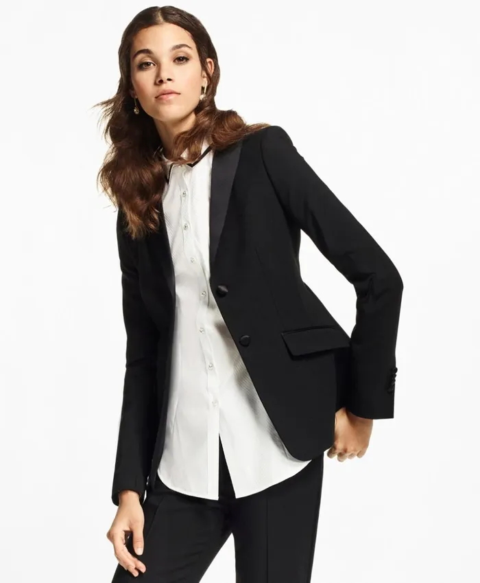 Brooks Brothers Jackets StretchWool Crepe Tuxedo Jacket Black 8211 Women
