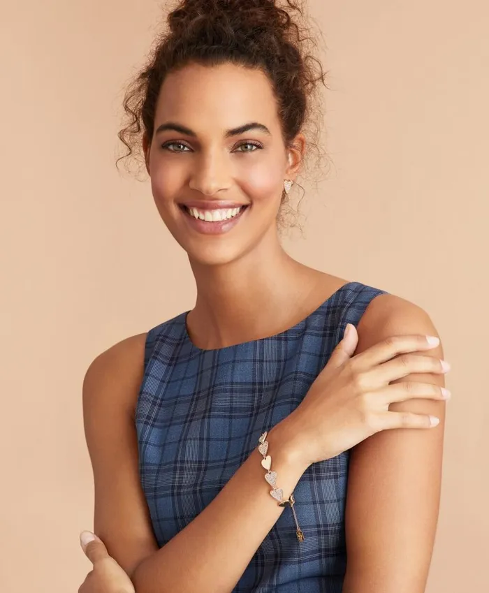Brooks Brothers Jewelry CrystalCovered Heart Bracelet Gold 8211 Women Brooks Brothers Jewelry CrystalCovered Heart Bracelet Gold 8211 Women