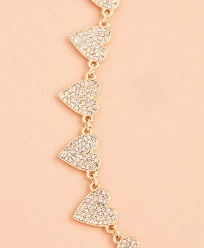 Brooks Brothers Jewelry CrystalCovered Heart Necklace Gold 8211 Women Brooks Brothers Jewelry CrystalCovered Heart Necklace Gold 8211 Women