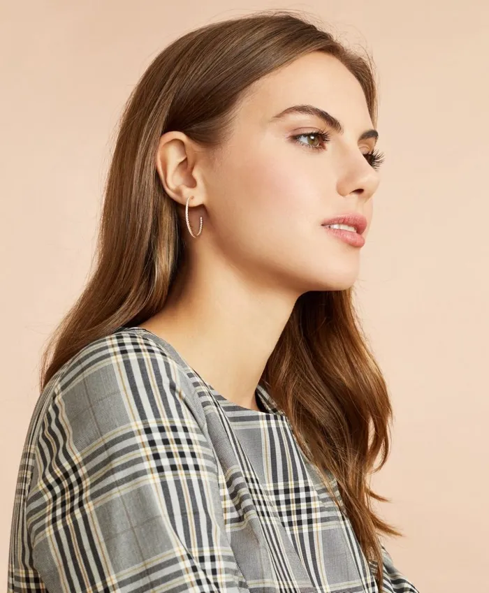Brooks Brothers Jewelry DemiFine Crystal Hoop Earrings Gold 8211 Women