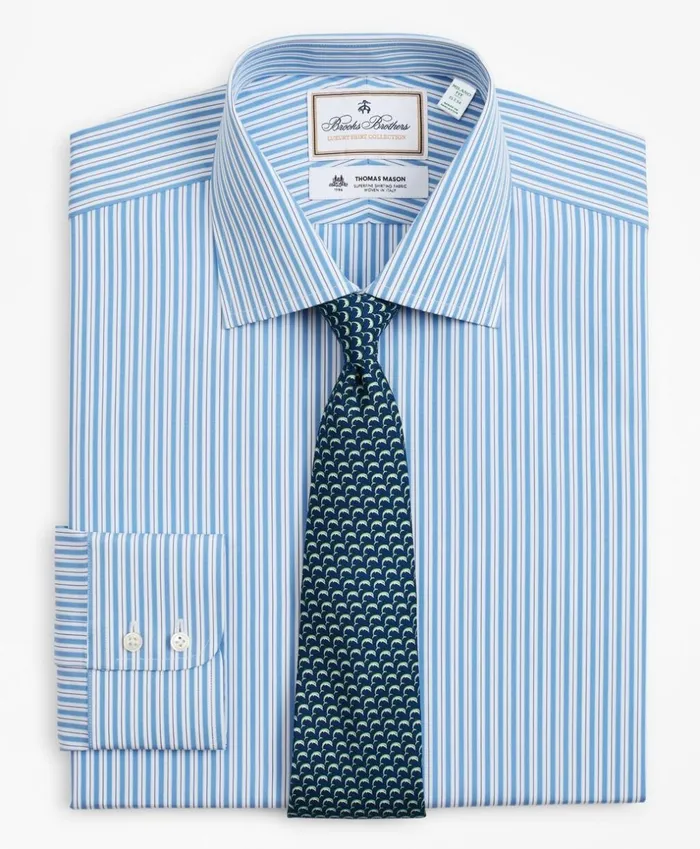 Brooks Brothers Luxury Shirts Luxury Collection Milano SlimFit Dress Shirt Franklin Spread Collar Pinstripe Light Blue 8211 Men Brooks Brothers Luxury Shirts Luxury Collection Milano SlimFit Dress Shirt Franklin Spread Collar Pinstripe Light Blue 8211 Men