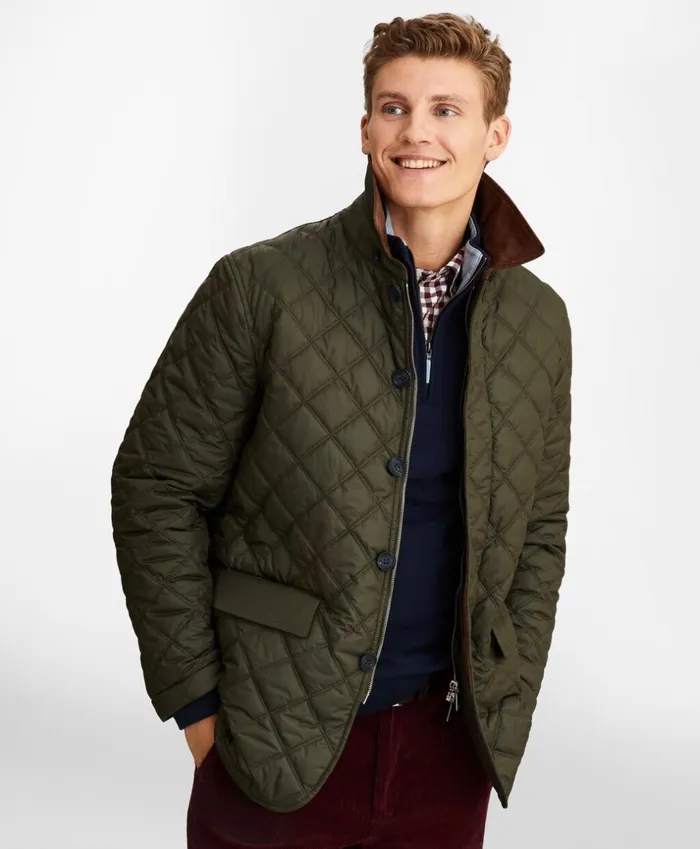 Brooks Brothers Outerwear Diamond Quilted Jacket Green 8211 Men