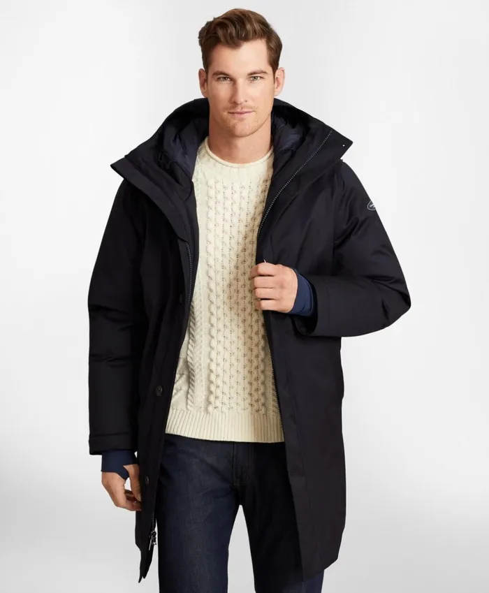 Brooks Brothers Outerwear Polar Series Waterproof Wool Parka Navy 8211 Men