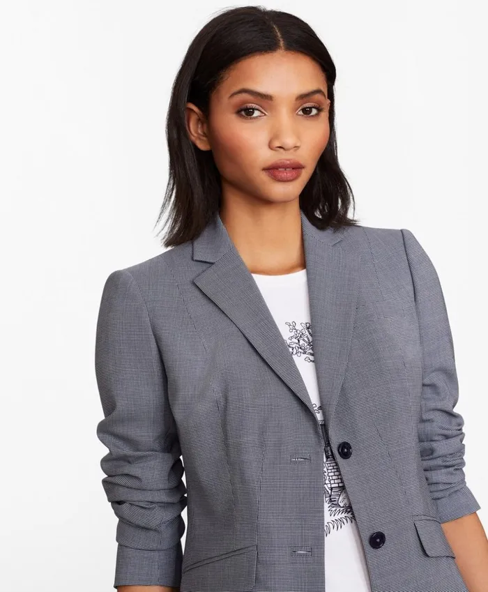Brooks Brothers Petites Petite Houndstooth BrooksCool Merino Wool Jacket Greymulti 8211 Women Brooks Brothers Petites Petite Houndstooth BrooksCool Merino Wool Jacket Greymulti 8211 Women
