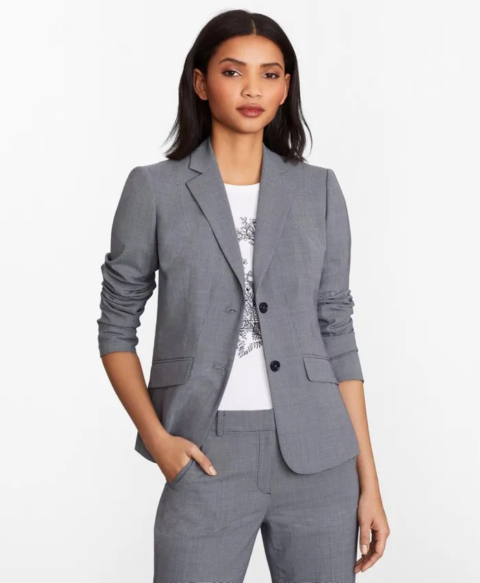 Brooks Brothers Petites Petite Houndstooth BrooksCool Merino Wool Jacket Greymulti 8211 Women Brooks Brothers Petites Petite Houndstooth BrooksCool Merino Wool Jacket Greymulti 8211 Women