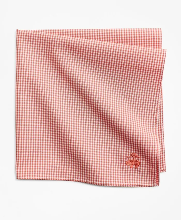 Brooks Brothers Pocket Squares and Handkerchiefs Gingham Pocket Square Burnt Sienna 8211 Men