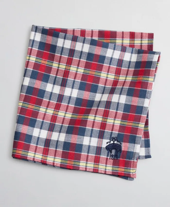 Brooks Brothers Pocket Squares and Handkerchiefs Madras Pocket Square Multi 8211 Men
