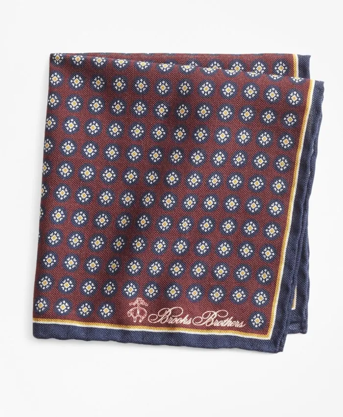 Brooks Brothers Pocket Squares and Handkerchiefs Medallion Pocket Square Burgundy 8211 Men