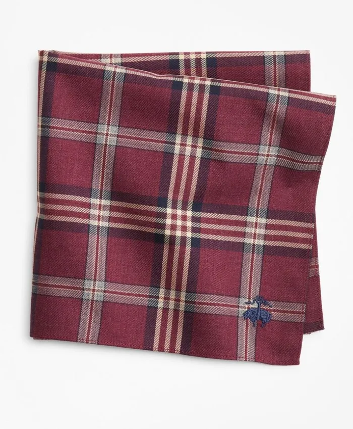 Brooks Brothers Pocket Squares and Handkerchiefs Signature Tartan Pocket Square Dark Red 8211 Men