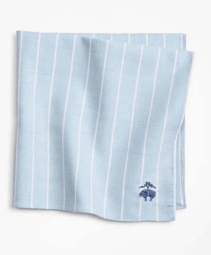 Brooks Brothers Pocket Squares and Handkerchiefs Stripe Pocket Square Provincial Blue 8211 Men