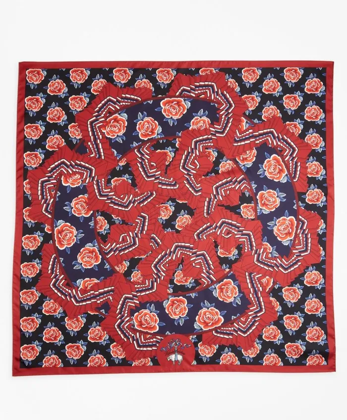 Brooks Brothers Scarves Hats and Gloves RosePrint Silk Square Scarf Red Multi 8211 Women Brooks Brothers Scarves Hats and Gloves RosePrint Silk Square Scarf Red Multi 8211 Women