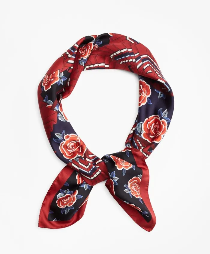 Brooks Brothers Scarves Hats and Gloves RosePrint Silk Square Scarf Red Multi 8211 Women Brooks Brothers Scarves Hats and Gloves RosePrint Silk Square Scarf Red Multi 8211 Women
