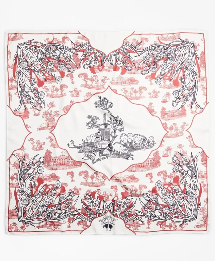 Brooks Brothers Scarves Hats and Gloves Toile Silk Square Scarf Whitemulti 8211 Women Brooks Brothers Scarves Hats and Gloves Toile Silk Square Scarf Whitemulti 8211 Women