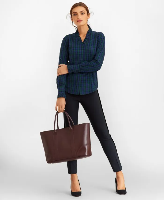 Brooks Brothers Shirts and Tops NonIron Black Watch Tartan Supima CottonBlend RuffleCollar Blouse Navygreen 8211 Women Brooks Brothers Shirts and Tops NonIron Black Watch Tartan Supima CottonBlend RuffleCollar Blouse Navygreen 8211 Women