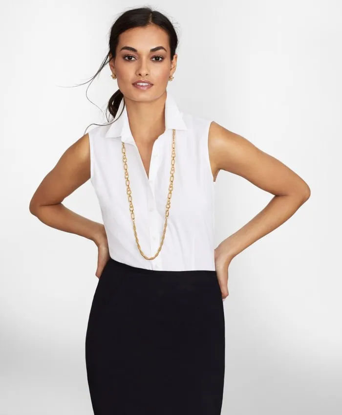 Brooks Brothers Shirts and Tops NonIron Stretch Supima Cotton Fitted Sleeveless Dress Shirt White 8211 Women Brooks Brothers Shirts and Tops NonIron Stretch Supima Cotton Fitted Sleeveless Dress Shirt White 8211 Women