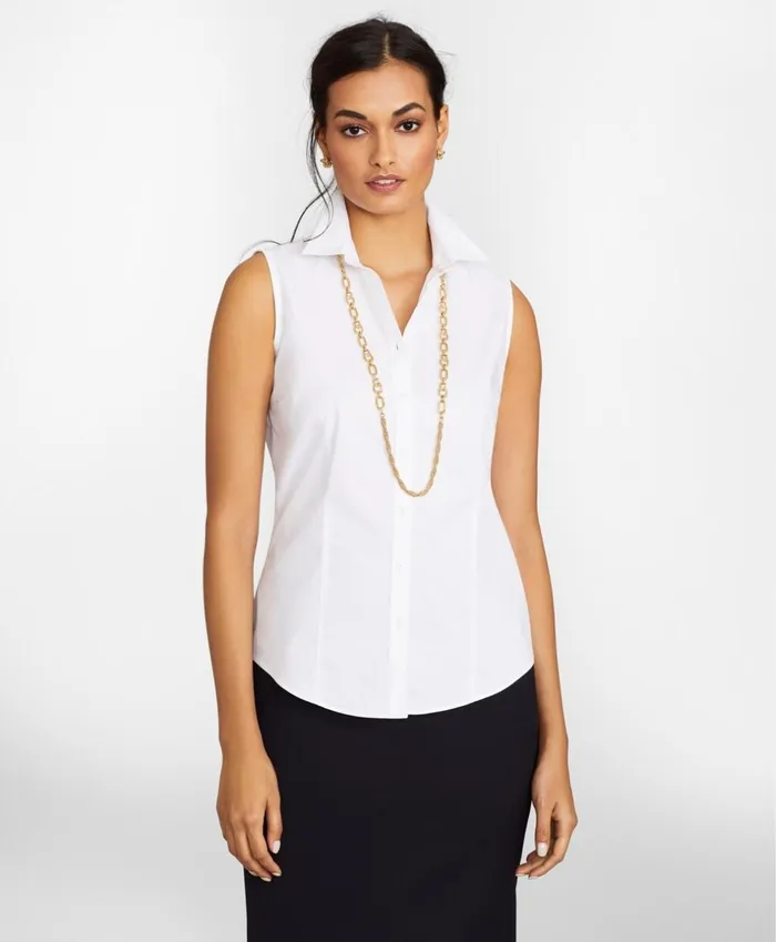 Brooks Brothers Shirts and Tops NonIron Stretch Supima Cotton Fitted Sleeveless Dress Shirt White 8211 Women Brooks Brothers Shirts and Tops NonIron Stretch Supima Cotton Fitted Sleeveless Dress Shirt White 8211 Women