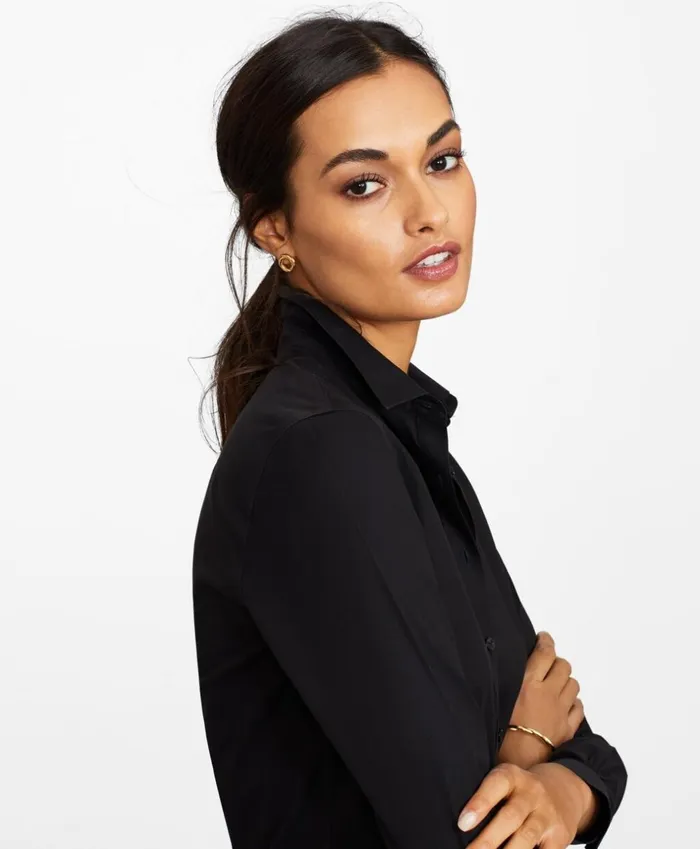 Brooks Brothers Shirts and Tops NonIron TailoredFit Stretch Supima Cotton Dress Shirt Black 8211 Women Brooks Brothers Shirts and Tops NonIron TailoredFit Stretch Supima Cotton Dress Shirt Black 8211 Women