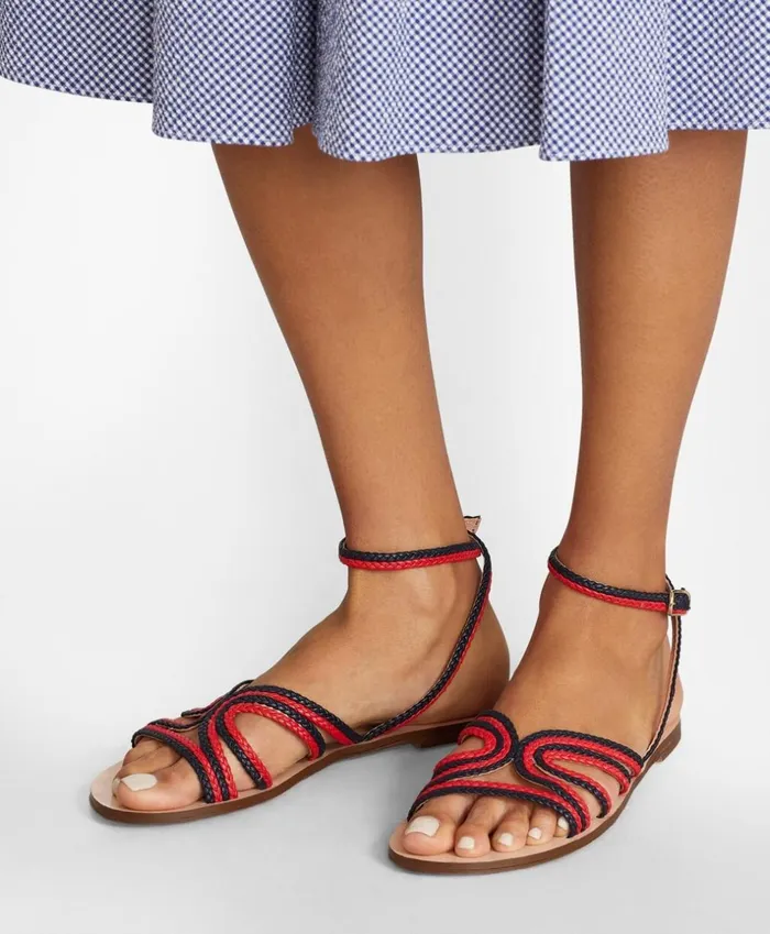 Brooks Brothers Shoes and Belts Braided Leather Slide Sandals Navy 8211 Women Brooks Brothers Shoes and Belts Braided Leather Slide Sandals Navy 8211 Women
