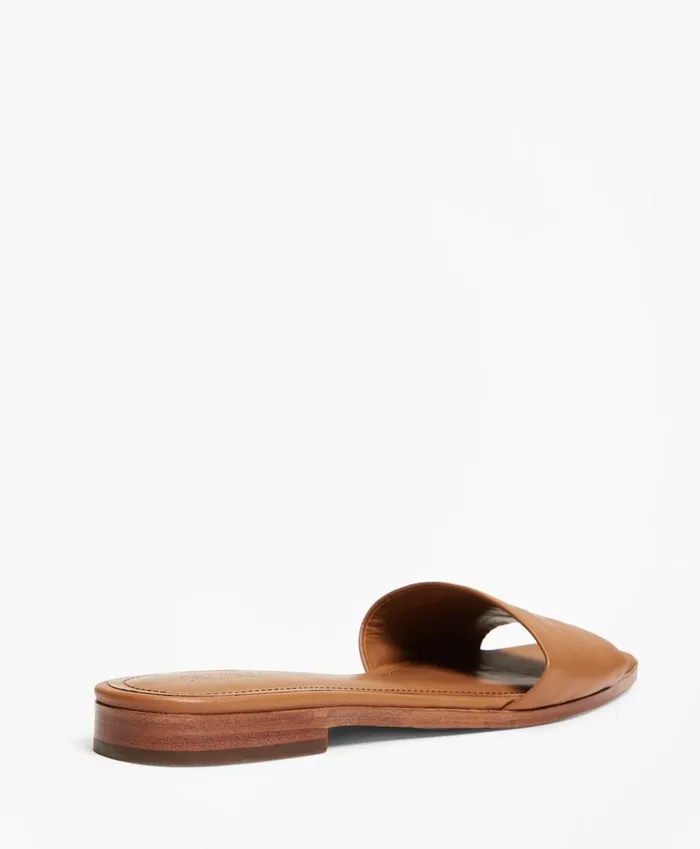 Brooks Brothers Shoes and Belts Leather Slide Sandals Light Brown 8211 Women Brooks Brothers Shoes and Belts Leather Slide Sandals Light Brown 8211 Women