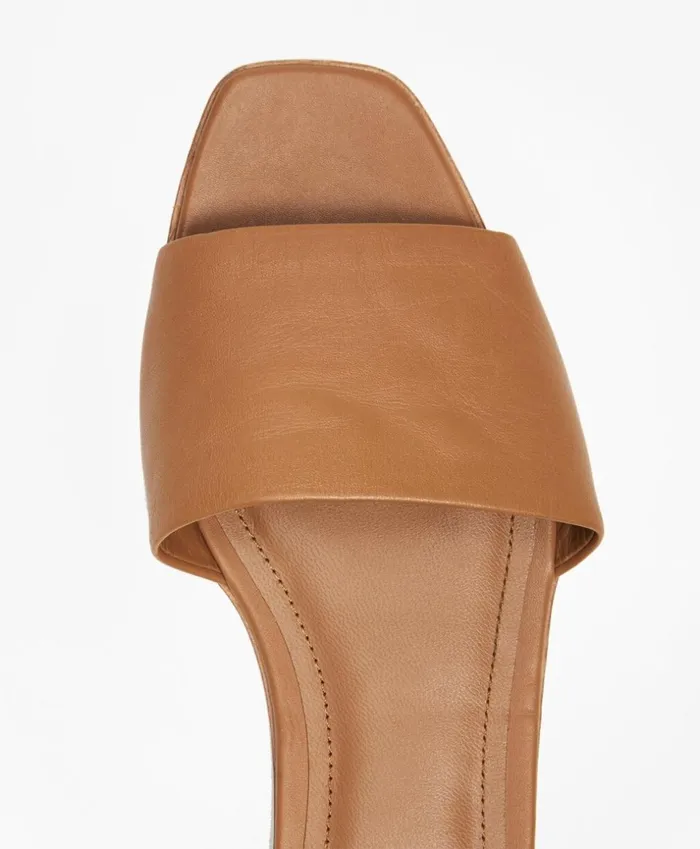 Brooks Brothers Shoes and Belts Leather Slide Sandals Light Brown 8211 Women Brooks Brothers Shoes and Belts Leather Slide Sandals Light Brown 8211 Women