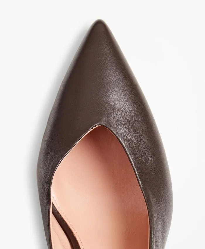 Brooks Brothers Shoes and Belts Leather SlingBack Pumps Brown 8211 Women Brooks Brothers Shoes and Belts Leather SlingBack Pumps Brown 8211 Women