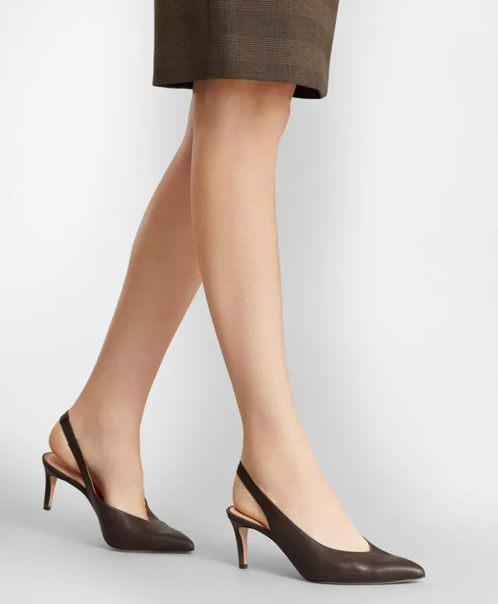 Brooks Brothers Shoes and Belts Leather SlingBack Pumps Brown 8211 Women Brooks Brothers Shoes and Belts Leather SlingBack Pumps Brown 8211 Women