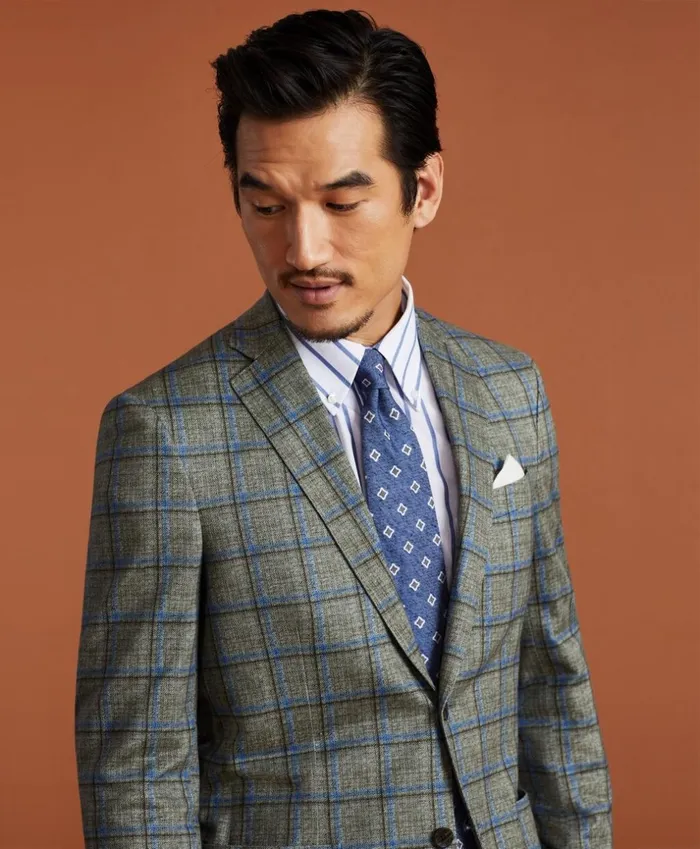 Brooks Brothers Sport Coats and Vests Golden Fleece LinenCotton Plaid Sport Coat Greenblue 8211 Men Brooks Brothers Sport Coats and Vests Golden Fleece LinenCotton Plaid Sport Coat Greenblue 8211 Men