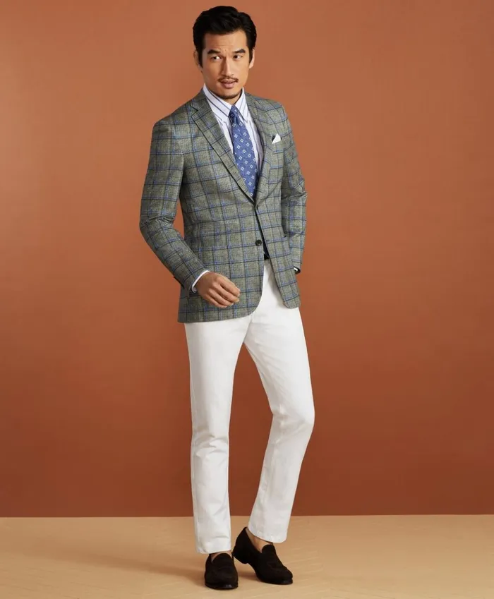 Brooks Brothers Sport Coats and Vests Golden Fleece LinenCotton Plaid Sport Coat Greenblue 8211 Men Brooks Brothers Sport Coats and Vests Golden Fleece LinenCotton Plaid Sport Coat Greenblue 8211 Men